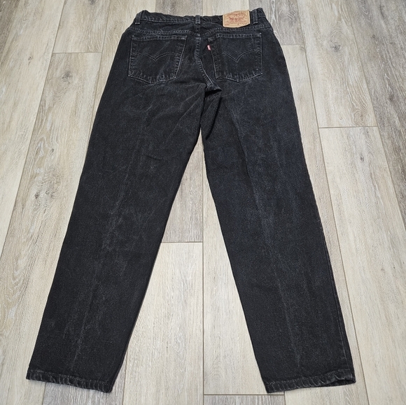 Levi’s Vintage 90s 550 Relaxed Fit Tapered Leg Black Denim Jeans Women's 15 - Picture 5 of 11